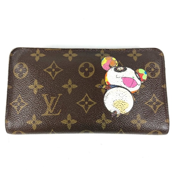 LOUIS VUITTON M61729 Monogram Panda Takashi Murakami Porte Monne Zip Long Wal...